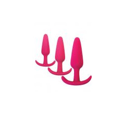 Gossip Rump Rockers 3pc Anal Plug Training Set Silicone--Pink